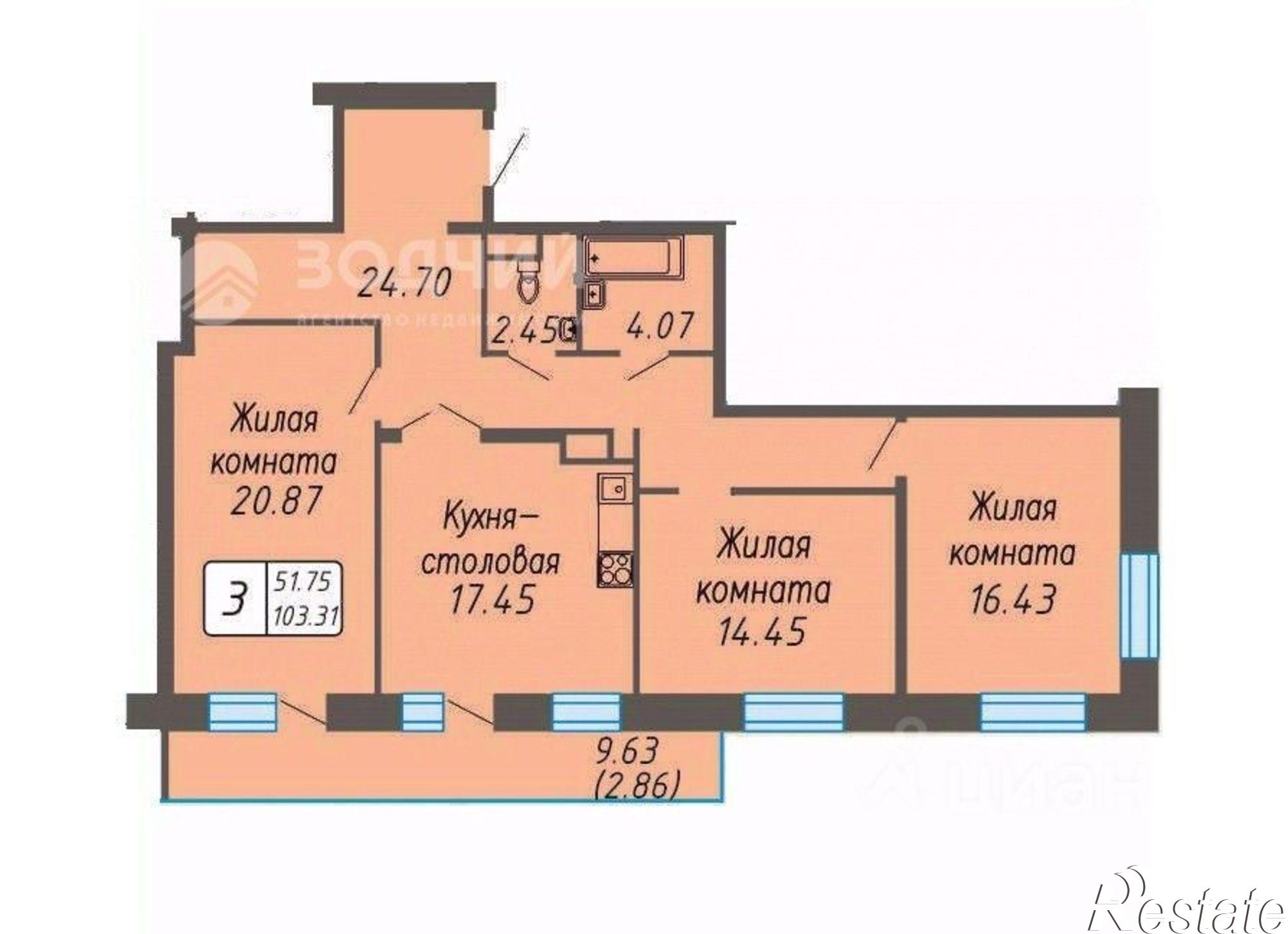 Купить квартиру за 9 690 000 рублей на улица 10-й Пятилетки, 88