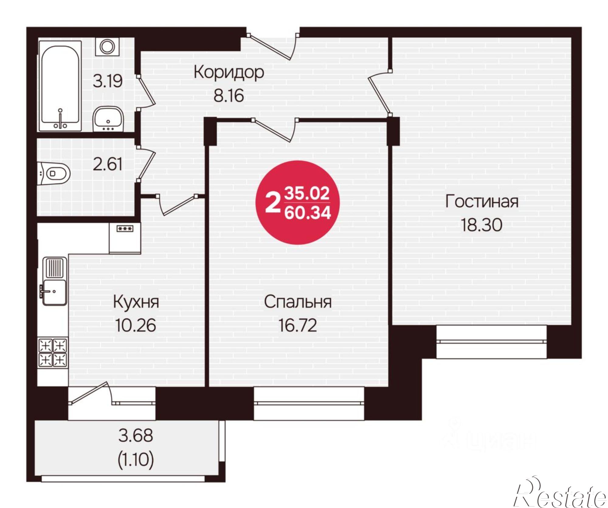 Купить квартиру за 6 034 000 рублей на улица 10-й Пятилетки, 82