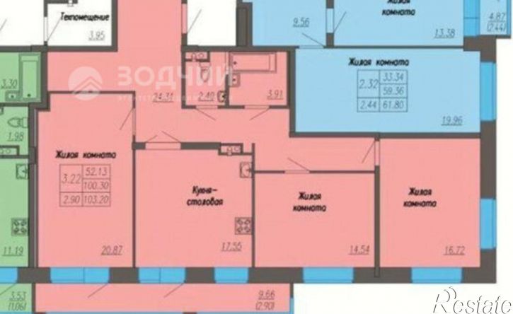 3-комн квартира Чувашская Республика — Чувашия, улица 10-й Пятилетки, 80